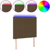 vidaXL Hoofdbord LED 80x5x118/128 cm stof donkerbruin