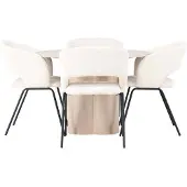 Ebuy24 Olivia eethoek tafel whitewash en 4 Day stoelen offwhite.