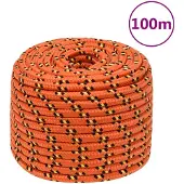 vidaXL Boottouw 14 mm 100 m polypropyleen oranje