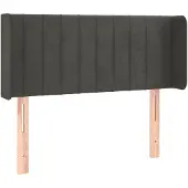 vidaXL Hoofdbord met randen 83x16x78/88 cm fluweel donkergrijs