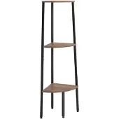 vidaXL Hoekkastje met 3 schappen 45,5x31,5x120 cm donkerbruin en zwart