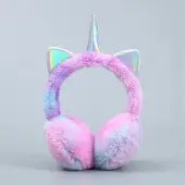 Fluffy oorwarmers unicorn paars