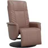vidaXL Fauteuil verstelbaar met voetensteun kunstleer bruin
