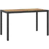 vidaXL Tuintafel 123x60x74 cm massief acaciahout zwart en bruin