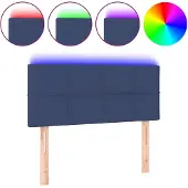 vidaXL Hoofdbord LED 80x5x78/88 cm stof blauw