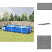 vidaXL Zwembadgrondzeil 999x500 cm polyester geotextiel lichtgrijs