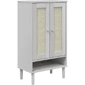 vidaXL Schoenenkast SENJA 59,5x35x107 cm rattan look grenenhout wit