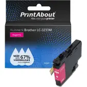 PrintAbout Huismerk vervangt Brother LC-3233M Inktcartridge Magenta