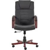 Beliani DIAMOND - Bureaustoel - Zwart - Leer