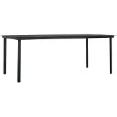 vidaXL Tuintafel 200x100x74 cm staal en glas zwart