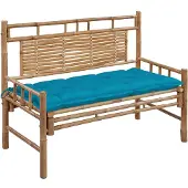vidaXL Tuinbank met kussen 120 cm bamboe