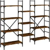 vidaXL Boekenkast 160x28,5x136,5 cm bewerkt hout gerookt eikenkleurig
