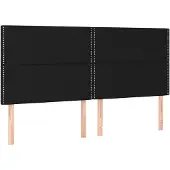 vidaXL Hoofdbord zwart 200x5x118/128 cm stof