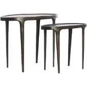 Light & Living bijzettafel s/2 55x25,5x44+70x33x53 cm arica donker