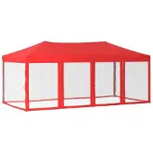 vidaXL Partytent, inklapbaar met zijwanden, rood, 3x6 meter