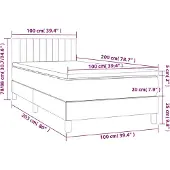 vidaXL Boxspring met matras stof blauw 100x200 cm