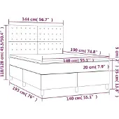 vidaXL Boxspring met matras kunstleer cappuccinokleurig 140x190 cm