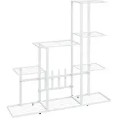 vidaXL Bloemenstandaard 94,5x25x88 cm metaal wit