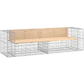 vidaXL Tuinbank schanskorfontwerp 244x71x65,5 cm massief grenenhout