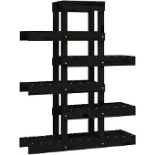 vidaXL Plantenstandaard 85x25x109,5 cm massief grenenhout zwart