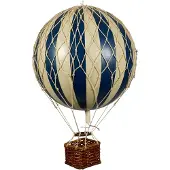 Authentic Models Travels Light Luchtballon 18x30 Cm Navy Blue / Ivoor - Decoratieve accessoires Papier Ivory - AP161N