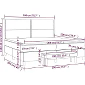vidaXL Boxspring met matras stof blauw 200x200 cm