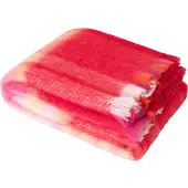 Stackelbergs Plaid-Mohairdeken Mohair-Wol Rood L 140 cm B 180 cm