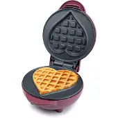 Korona mini wafelijzer hart 9,5 cm - roze