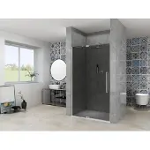 Van Rijn ST08 douchedeur met rookglas 85-95cm RVS
