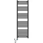 Belrad Heat Round Elektrische Handdoekradiator - 180x55cm - 900W - Mat Zwart - Staal - Verwarming, Radiatoren, Elektrische Radiatoren - 5404029155553