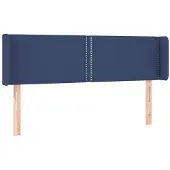 vidaXL Hoofdbord met randen 147x16x78/88 cm stof blauw