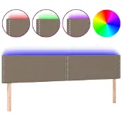 vidaXL Hoofdbord LED 200x5x78/88 cm stof taupe