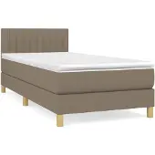 vidaXL Boxspring met matras stof taupe 90x190 cm