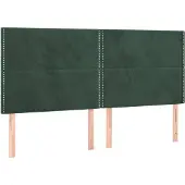vidaXL Hoofdbord donkergroen 200x5x118/128 cm fluweel