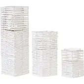 Beliani Kandelaar, Set van 3 witte lantaarns