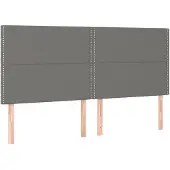 vidaXL Hoofdbord donkergrijs 180x5x118/128 cm Stof