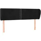 vidaXL Hoofdbord met randen 147x23x78/88 cm fluweel zwart