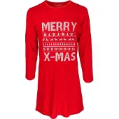 Temptation dames nachthemd - maat XXL - lange mouw - Merry x-mas - rood