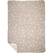 Mars & More plaid hartjes all over beige 130x180cm