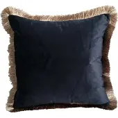 Mars & More kussen fluweel gouden franjes navy 45x45cm