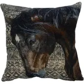 Mars & More kussen fluweel dessin met paard 45x45cm