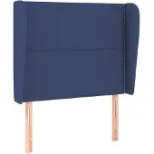 vidaXL Hoofdbord met randen 103x23x118/128 cm stof blauw