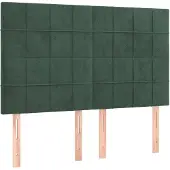 vidaXL Hoofdbord donkergroen 144x5x118/128 cm fluweel