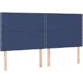 vidaXL Hoofdbord blauw 200x5x118/128 cm stof