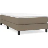 vidaXL Boxspring met matras stof taupe 100x200 cm