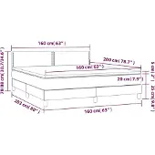 vidaXL Boxspring met matras fluweel roze 160x200 cm