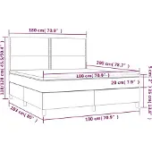 vidaXL Boxspring met matras stof donkerbruin 180x200 cm