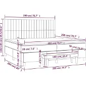 vidaXL Boxspring met matras stof donkerbruin 200x200 cm