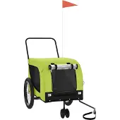 vidaXL Hondenfietstrailer oxford stof en ijzer groen en zwart