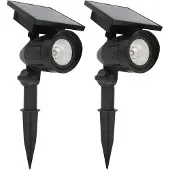 Ks Verlichting Set 2 stuks LED Solar tuinspot zwart